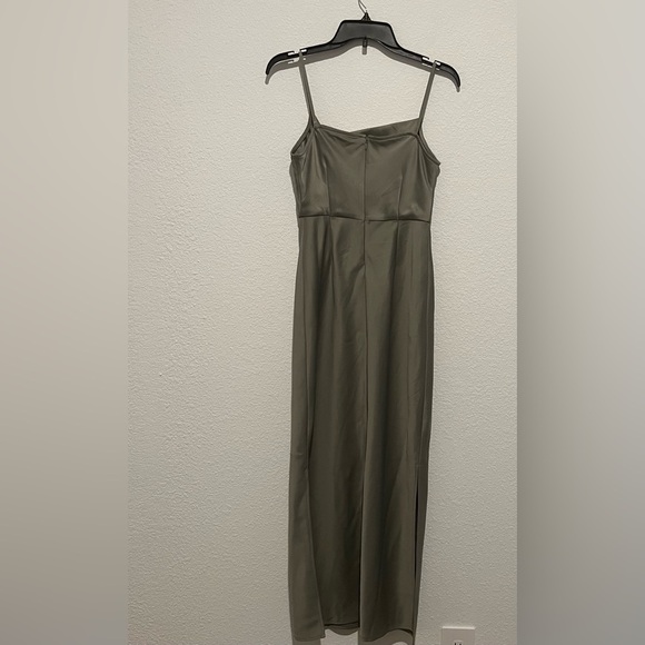 BHLDN Cali Satin Cowl-Neck Midi Slip Dress Size 4 - Picture 3 of 8